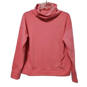 Under Armour Sweatshirt Women's Sm Barbie Pink Cowl Neck Loose Fit Mesh Sleeve